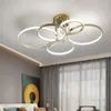 Lustres nordique anneau Led plafond lustre Dimmable pour appartement salle à manger salon chambre décor moderne Lustre luminaire