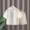 Giyim Setleri Setelan Baju Anak Anak Musim Panas Atasan Kaus Setengah Ritsleting Lengan Pendek Alfabet Anak Laki Laki Perempuan Bayi Set Celana 1 12 Tahun 230516