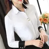 Blusas de mujer Camisas Ropa de moda OL Mujer Camisa de manga larga Negro Blanco Slim Patchwork Lentejuelas Blusa de algodón Office Ladies Formal Tops 230516