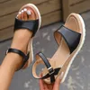 Sandalen lucyever Ankle Buckle Wedges Sandalen voor vrouwen zomer patchwork platform Sandles Woman Dikke sole gladiator sandalias mujer 230515