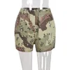 Women's Shorts Echoine Hight Qualiry 100 Cotton Camo Camouflage Print Waist Short Pants Casual Streetwear Summer Outfit 230515