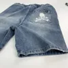 Original MMJ Blue Jeans Men Hiphop Streetwear Shorts décontractés pour hommes Skull Imprimé Men Shorts tendance Fashion Shorts 36E3