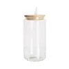 Sublimering 16oz glasburk med bambu lock återanvändbart halmöl kan transparent frostat glas tumlar soda kan kopp diy 0516