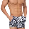 Mäns badkläder sebra tryckt badbaggar Sexiga boxershorts med fickor för surfing och strandsportbyxbyxor baddräkt 230515