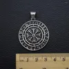 Naszyjniki wiszące stal nierdzewna Viking Vegvisir kompas Naszyjnik Punk Skandynawski amulet biżuteria
