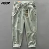 سروال الرجال Hiqor العلامة التجارية Man Cargo Pants Fashion Mens Cargo Disual Solid Slouters Pocket Sling Design Vintage Hip Hop Streetwear Men 230516