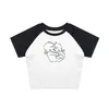 T-shirt da donna Angel Print Slim Crop Top Donna Estate Casual manica corta O-Collo T-shirt Donna Vintage Streetwear Sweet Baby Tee Y2k vestiti 230516