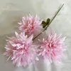 装飾的な花1PCホームデコレーションリースギフト3ヘッド結婚式の炎の絹の花chrysanthemum人工diy