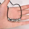 Anhänger Halsketten Stilvolle Edelstahl Hohlrohr Für Männer Männliche Geschenke Schmuck Mit Schwarzer Seilkette