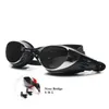 Lunettes Hommes Femmes Electroplate UV400 Lunettes De Natation Lunettes Imperméables Sile Anti Brouillard Eau Plongée Piscine Lunettes Avec Boîte En Plastique P230516