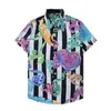 Camisa de grife masculina camisetas impressas camisa de boliche havaí camisas casuais florais homens magro vestido de manga curta havaiana camiseta m-3xl u13