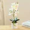 Decorative Flowers Artificial Orchid Potted Fake Flower With Pot Wedding Table Accessories Christmas Home Garden Outdoor Indoor Ornaments