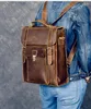 Rugzak echt lederen daypack knapack mannen schouder laptop boektassen vintage reizen mannelijke rugzak