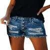 Женские джинсы джинсовые шорты женщин с высокой талией на растяжение на печать с четырьмя пуговицами карман джинсы для плюс размер Vaqueros