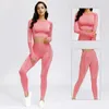 Yoga Outfit Seamless Yoga Suit 2/3/5 Pcs Sports Shirts Crop Top Seamless Leggings Sport Set Gym Clothes Fitness Tracksuit Workout Set Femme 230516