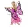 Temadräkt 17 Style Butterfly Cosplay Costumes Superhero Party Cape Chiffon Wings Mask pannband Elf Halloween julklappar för Dhajm