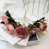 الزهور الزخرفية الحرير الاصطناعي الحرير الفاوانيا ديي باقة فلورويز غرفة المعيش