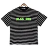 Womens TShirt SS Black Striped Letter Uomo Donna Foam Print Cotton Casual Tops Ins Fashion lDER Oversize Tees 230516