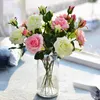 Decorative Flowers Koko Flower 2 Head Roses Real Touch Artificial Wedding Silk Home Party Living Room Decoration Po Props