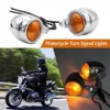 Novo 1 par de 1 par motocicleta âmbar preto mini bala led sinais de giro