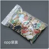 Charms Natural Agate Crystal Semiprecious Stone Waterdop Goudrand rand Egg hanger voor sieraden maken Druppel levering Findi Dhgarden Dh4uh