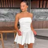 Casual Dresses Summer Sexy Strapless Mini Dress For Women Beachwear Holiday Outfits Backless Sun Fairycorn Grunge Clothes