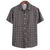 Camisas casuais masculinas Camisa xadrez CAMISAS SOCIAL 2023 Autumn Fashion Masculino -Speoveado Botão masculino Down Check