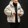 Männer Unten Koreanische 2023 Männer Kleidung Parka Mit Kapuze Baumwolle Mantel Warme Jacke Parkas Herren Winter Jacken Und Mäntel KJ2765