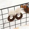 Charm Womens Fashion Twocolor Fluffy Faux Fur Small Hollow Ball Pompom Hook Earrings Pendant Mothers Day Gift Drop Delivery Jewelry Dhsjt