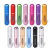 En gros 5ML rechargeable parfum vaporisateur bouteille en aluminium vaporisateur atomiseur portable voyage cosmétique conteneur parfums bouteilles 12 couleurs