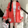 Etniska kläder kimono kvinna blus 2023 vår sommar japansk mode obi yukata lycklig cardigan haori cosplay kimonos ff2567