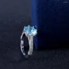 Anneaux De Mariage Visisap 10mm Bleu Ciel Rond Zircon Pour Les Femmes Anniversaire Présente Bague De Fiançailles En Gros Lady Bijoux Fournisseur B2902