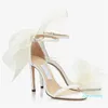 2023-elegant bröllop Bridal aveline sandaler skor kvinnor höga klackar mesh bågar gladiator sandalias averly stilett-heel klänning kväll dam pumpar eu35-43