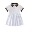 Summer Girls Brand Kleider Kleider Briefe gedruckte Kinder Kurzarm Kleid Baumwolle Kinder Turrenkragen Kleider Kinderröcke 16 Jahre9037162