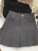 Rokken Zoki Koreaanse sexy hoge taille Harajuku geplooide vrouwen preppy stijl y2k a line mini zomeruniformen veiligheidsproeken 230516