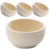 Conjuntos de utensílios de jantar 4 PCs Childrens Toy Wooden Bowts Craft Bowls Craft Toys Pequenos brinquedos inacabados DIY enfeites