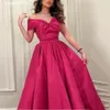 Robes de soirée une ligne Fuchsia arabie saoudite bal de l'épaule robes formelles col en V princesse longue robe de soirée 230515