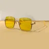1279 Goud/Geel Vierkante Zonnebril Half Frame Dames Heren Zomer Sportzonnebril Sunnies gafas de sol Sonnenbrille Zonneschermen UV400 Brillen