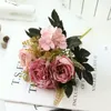 Dekorativa blommor konstgjorda siden Peony Diy Bouquet Florwes Living Room Home Party Spring Wedding Decoration Fake Flower Plant