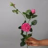 Decorative Flowers 90cm Moisturizing Rose Simulation Bouquet Home Living Room Dining Table Wedding Decoration Fake Artificial Flower High