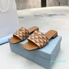 Designer Women's Slippers Square Flat Sandals Summer Leather Flats Comfort Shoes Walking Shoes Seaside Flip-Flops 35-43