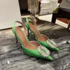 Sandalet Baotou Sandalet Kadın Peri İpek Tek Ayakkabı Saçlı İnce Topuk 8cm Yüksek Topuk Ayakkabı Kristal Şeffaf Ayakkabılar 230515