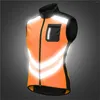 Racing Jackets Men's Reflective Vest Windproof Running Safety Motorcycle Cycling Gilet MTB Riding Bike Bicycle Clothing Sleeveless