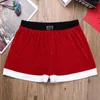 Slip rouge hommes flanelle noël père noël Cosplay Costume Sexy sous-vêtements Boxer Shorts culotte homme cadeau