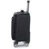 Aankjes 18 inch Men Spinner koffer voor reis trolley PU Rolling Bagage Bag op wielen Bagage wielen