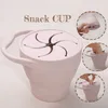 Utensílios de pratos de copos bpa gratis anak silikon makanan penyimpanan kotak warna sólida bayi snack cup portátil anak ringan wadah dengan tutup 230516