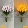 Decoratieve bloemen 10/15 stks kunstmatige bloem led nacht licht lampje interieur decoratie boeket lamp simulatie tulp tafel bedmosfeer atmosfeer