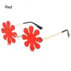 Sunglasses Flower Shape Lens Rimless Fashion Sun Glasses Funny Beach Party Favor Frameless Cycling