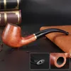 Pipe da fumo Nuova pipa ricurva filtrata a mano in legno di sandalo nero e sandalo rosso