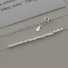 Łańcuchy Modian 925 Srebrny blok srebrny blok błyszczący naszyjnik Podstawowy łańcuch Link prosty biżuteria dla kobiet Walentynki Prezent